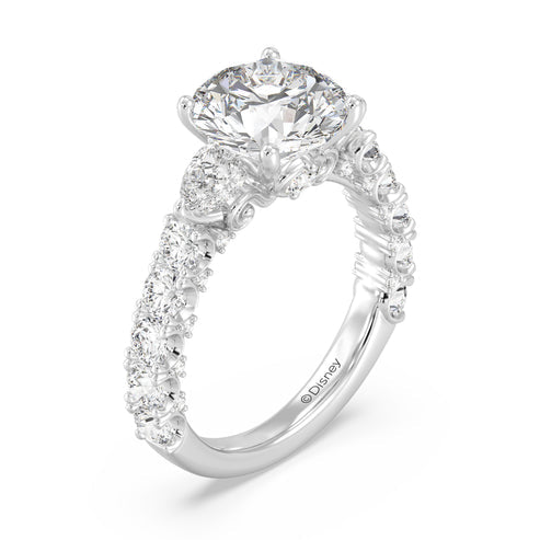 Enchanted Star Diamond And Gold Disney Princess Cinderella Three Stone Carriage Engagement Ring