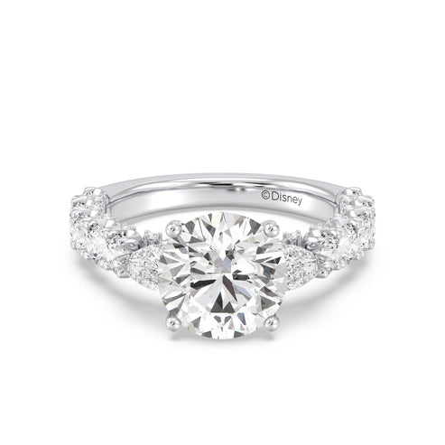 Enchanted Star Diamond And Gold Disney Princess Cinderella Three Stone Carriage Engagement Ring
