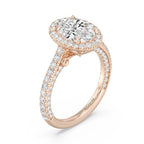 Enchanted Star Diamond And Gold Disney Princess Jasmine Cathedral Halo Engagement Ring