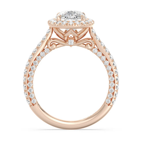 Enchanted Star Diamond And Gold Disney Princess Jasmine Cathedral Halo Engagement Ring