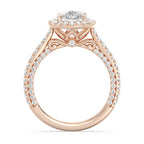 Enchanted Star Diamond And Gold Disney Princess Jasmine Cathedral Halo Engagement Ring