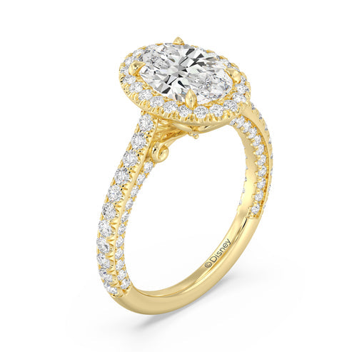 Enchanted Star Diamond And Gold Disney Princess Jasmine Cathedral Halo Engagement Ring Secondary image