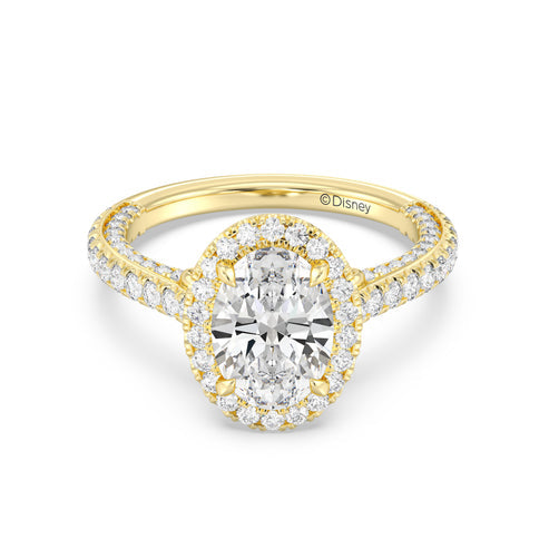 Enchanted Star Diamond And Gold Disney Princess Jasmine Cathedral Halo Engagement Ring Main image