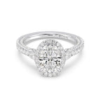 Enchanted Star Diamond And Disney Princess Jasmine Three Stone Halo Engagement Ring