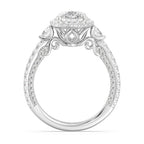 Enchanted Star Diamond And Disney Princess Jasmine Three Stone Halo Engagement Ring