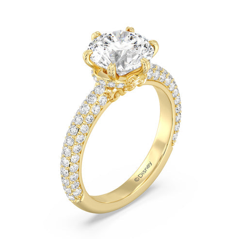 Enchanted Star Diamond And Gold Disney Princess Cinderella Under-Halo Engagement Ring Secondary image
