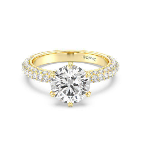 Enchanted Star Diamond And Gold Disney Princess Cinderella Under-Halo Engagement Ring Main image