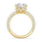 Enchanted Star Diamond And Gold Disney Princess Cinderella Under-Halo Engagement Ring