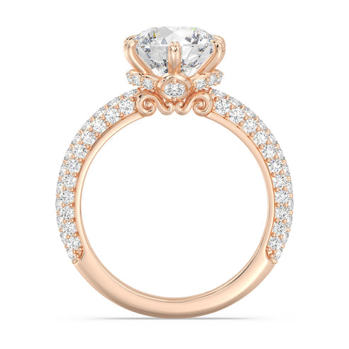 Enchanted Star Diamond And Gold Disney Princess Cinderella Under-Halo Engagement Ring