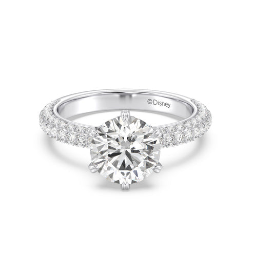 Enchanted Star Diamond And Gold Disney Princess Cinderella Under-Halo Engagement Ring