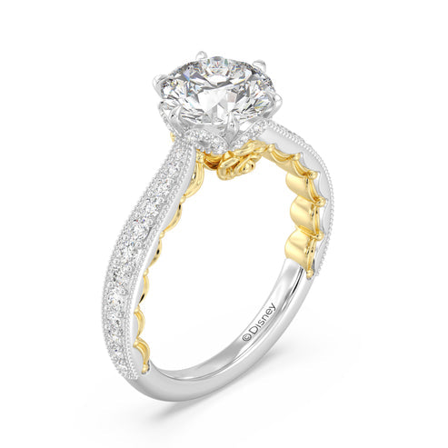 Enchanted Star Diamond And Gold Disney Princess Belle Vintage Engagement Ring Secondary image