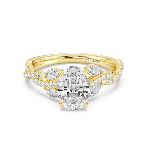 Enchanted Star Diamond And Gold Disney Princess Rapunzel Vine Engagement Ring Main image