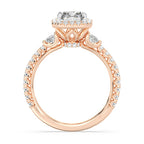 Enchanted Star Diamond And Gold Disney Princess Jasmine Half-moon Three Stone Halo Ring