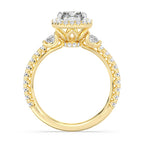 Enchanted Star Diamond And Gold Disney Princess Jasmine Half-moon Three Stone Halo Ring