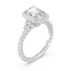 Enchanted Star Diamond And Gold Disney Princess Jasmine Half-moon Three Stone Halo Ring
