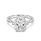 Enchanted Star Diamond And Gold Disney Princess Jasmine Half-moon Three Stone Halo Ring