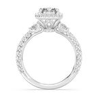 Enchanted Star Diamond And Gold Disney Princess Jasmine Half-moon Three Stone Halo Ring