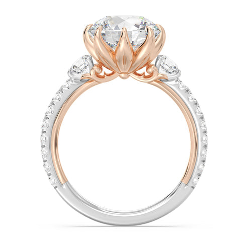 Enchanted Star Diamond And Gold Disney Princess Jasmine Three Stone Lotus Engagement Ring
