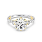 Enchanted Star Diamond And Gold Disney Princess Jasmine Three Stone Lotus Engagement Ring