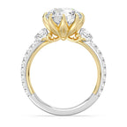 Enchanted Star Diamond And Gold Disney Princess Jasmine Three Stone Lotus Engagement Ring