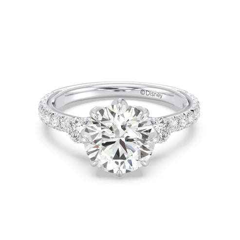 Enchanted Star Diamond And Gold Disney Princess Jasmine Three Stone Lotus Engagement Ring