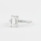 1.60 - 3.60 CT  Emerald Cut Moissanite Pave Setting Engagement Ring