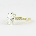 1.33 CT Oval Cut Moissanite Pave Engagement Ring