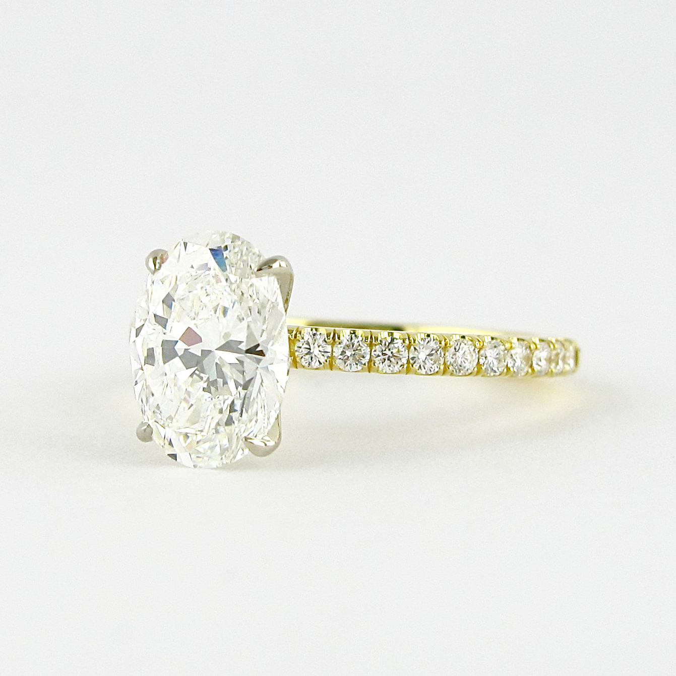 1.33 CT Oval Cut Moissanite Pave Engagement Ring