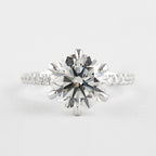 1.0 CT Round Cut Pave Style Moissanite Engagement Ring