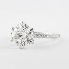 1.0 CT Round Cut Pave Style Moissanite Engagement Ring