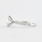 1.0 CT Round Cut Pave Style Moissanite Engagement Ring