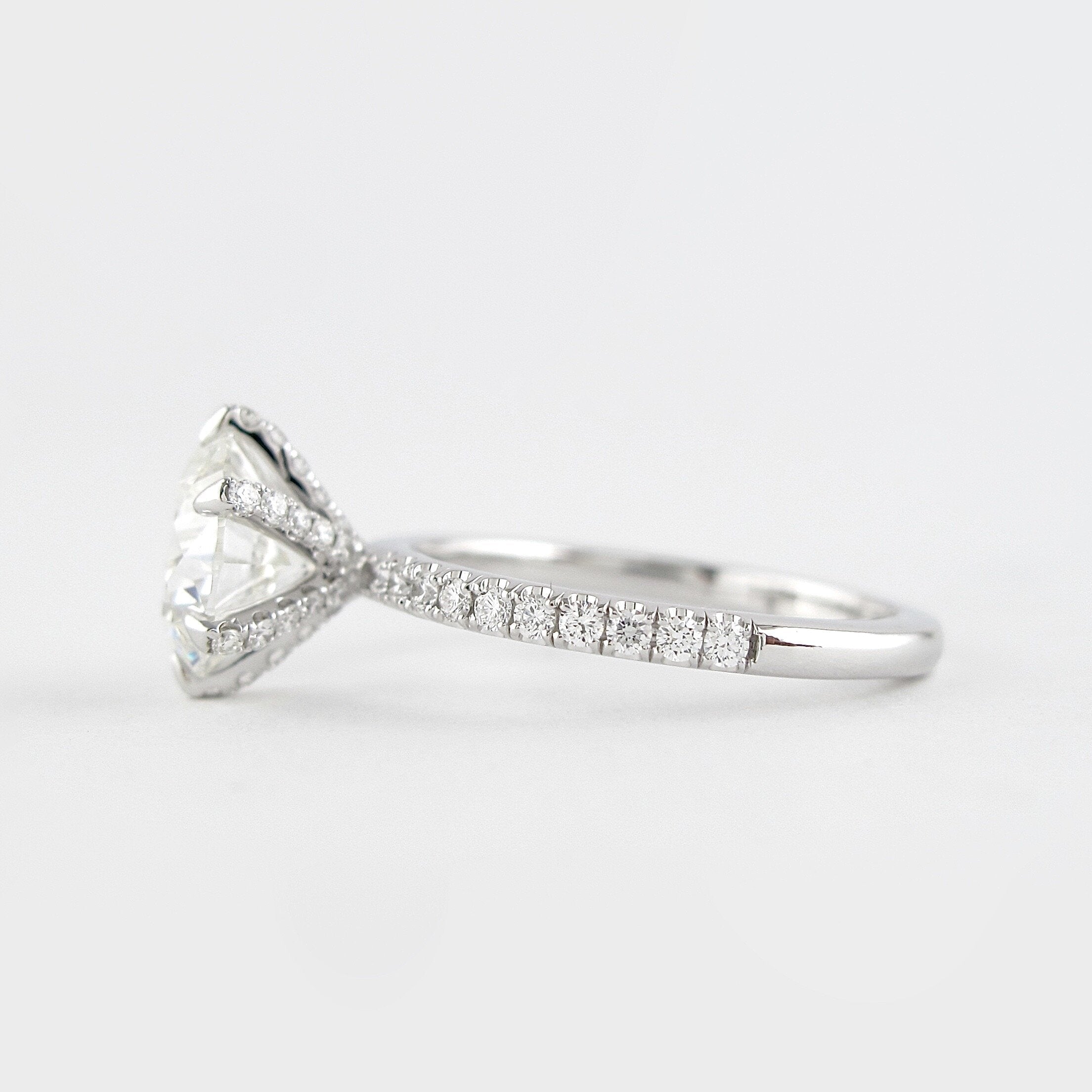 1.0 CT Round Cut Pave Style Moissanite Engagement Ring