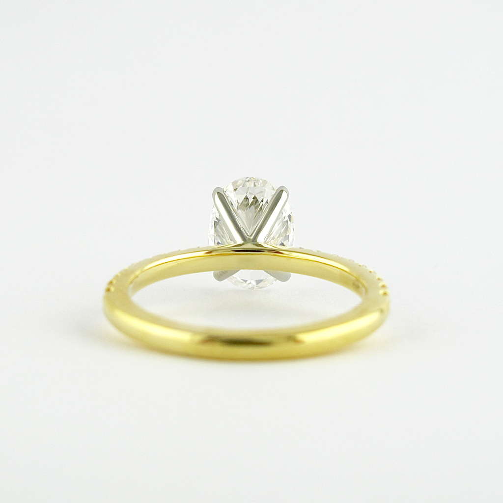 1.33 CT Oval Cut Moissanite Pave Engagement Ring