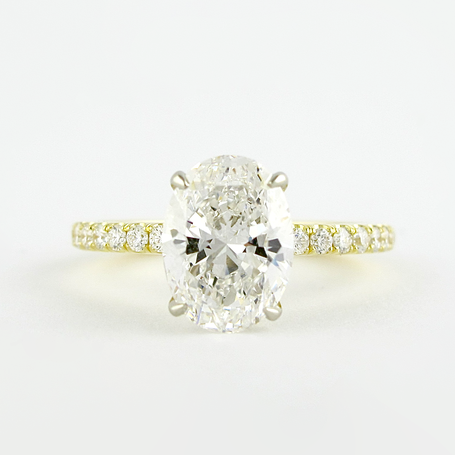 1.33 CT Oval Cut Moissanite Pave Engagement Ring Main image