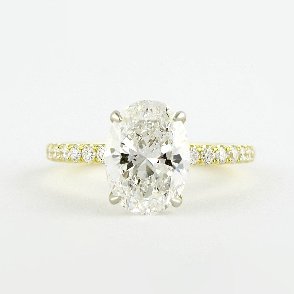 1.33 CT Oval Cut Moissanite Pave Engagement Ring