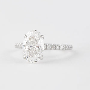1.91 CT Oval Cut Moissanite Pave Engagement Ring