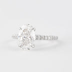 1.91 CT Oval Cut Moissanite Pave Engagement Ring
