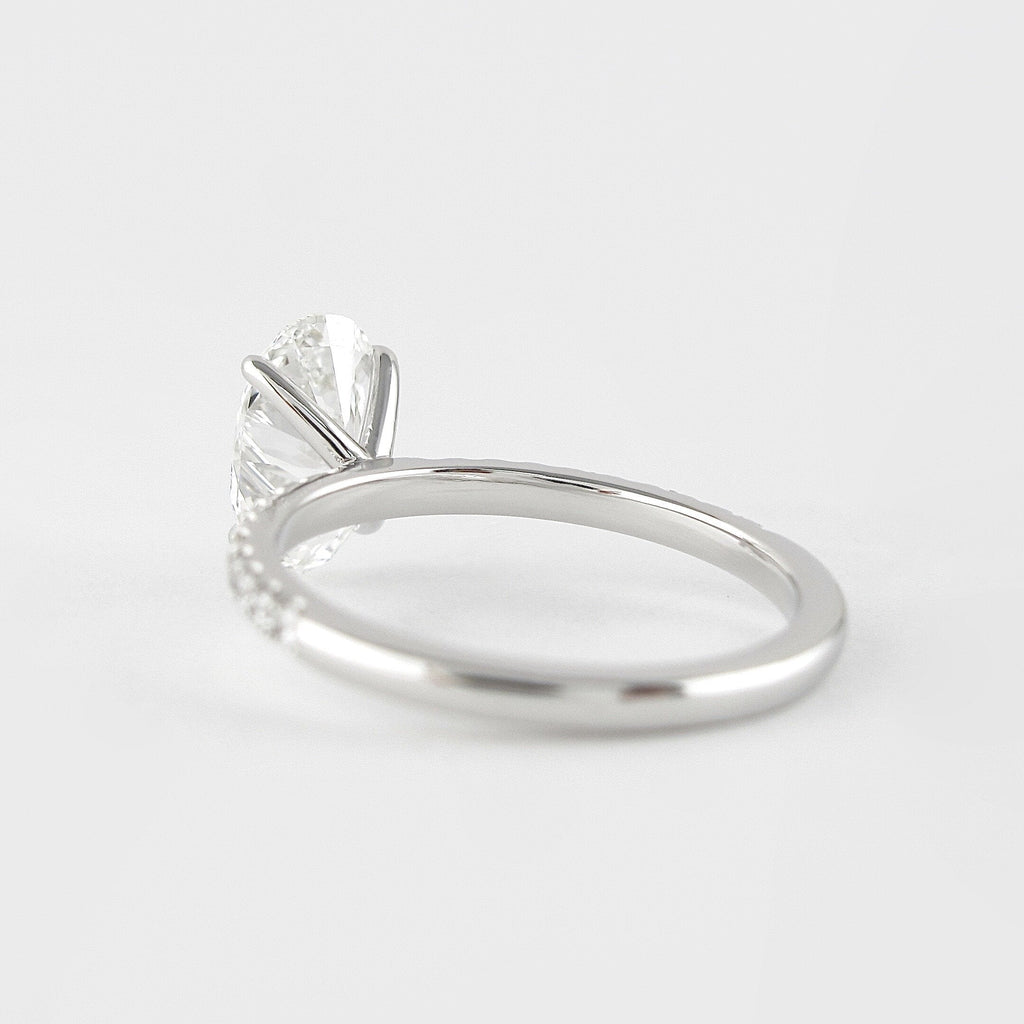 1.91 CT Oval Cut Moissanite Pave Engagement Ring