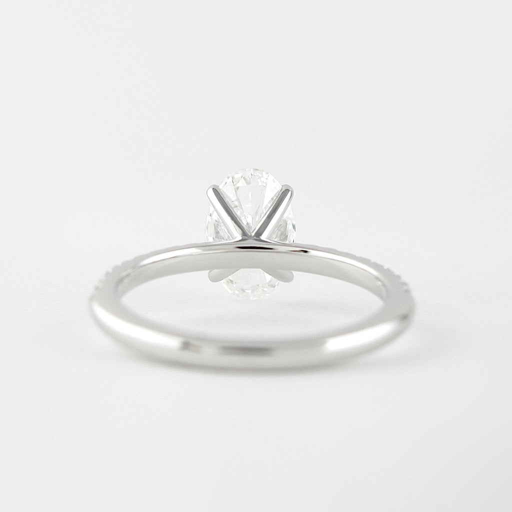 1.91 CT Oval Cut Moissanite Pave Engagement Ring
