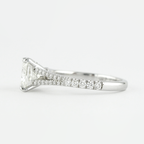 1.20 CT Cushion Cut Pave & Split Shank Moissanite Engagement Ring