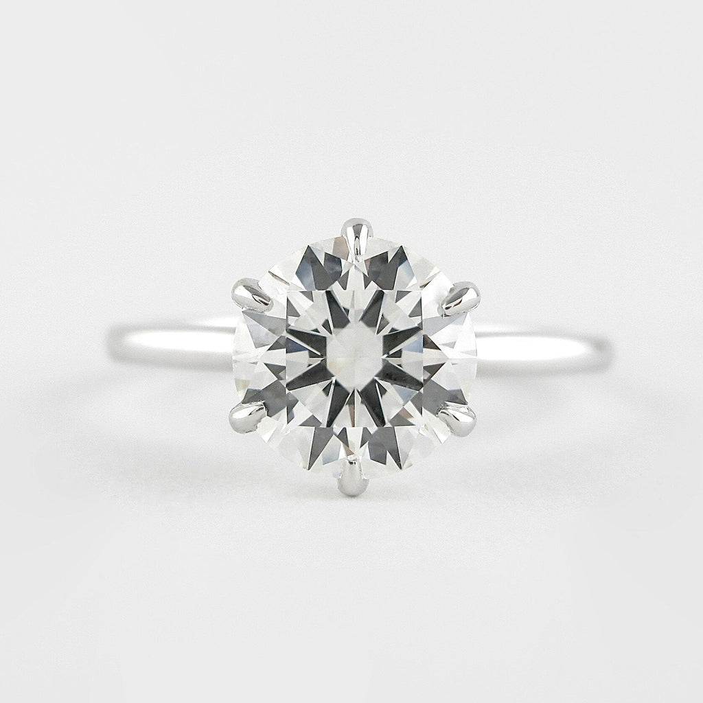 1.0 CT Round Cut Moissanite Solitaire Style Engagement Ring