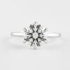 1.0 CT Round Cut Moissanite Solitaire Style Engagement Ring