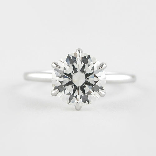 1.0 CT Round Cut Moissanite Solitaire Style Engagement Ring