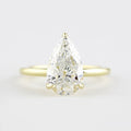 1.50 CT Pear Moissanite Solitaire Engagement Ring With Hidden Halo Setting