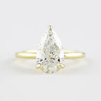 1.50 CT Pear Moissanite Solitaire Engagement Ring With Hidden Halo Setting