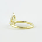 1.50 CT Pear Moissanite Solitaire Engagement Ring With Hidden Halo Setting