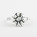 1.50 CT Round Moissanite Pave Engagement Ring