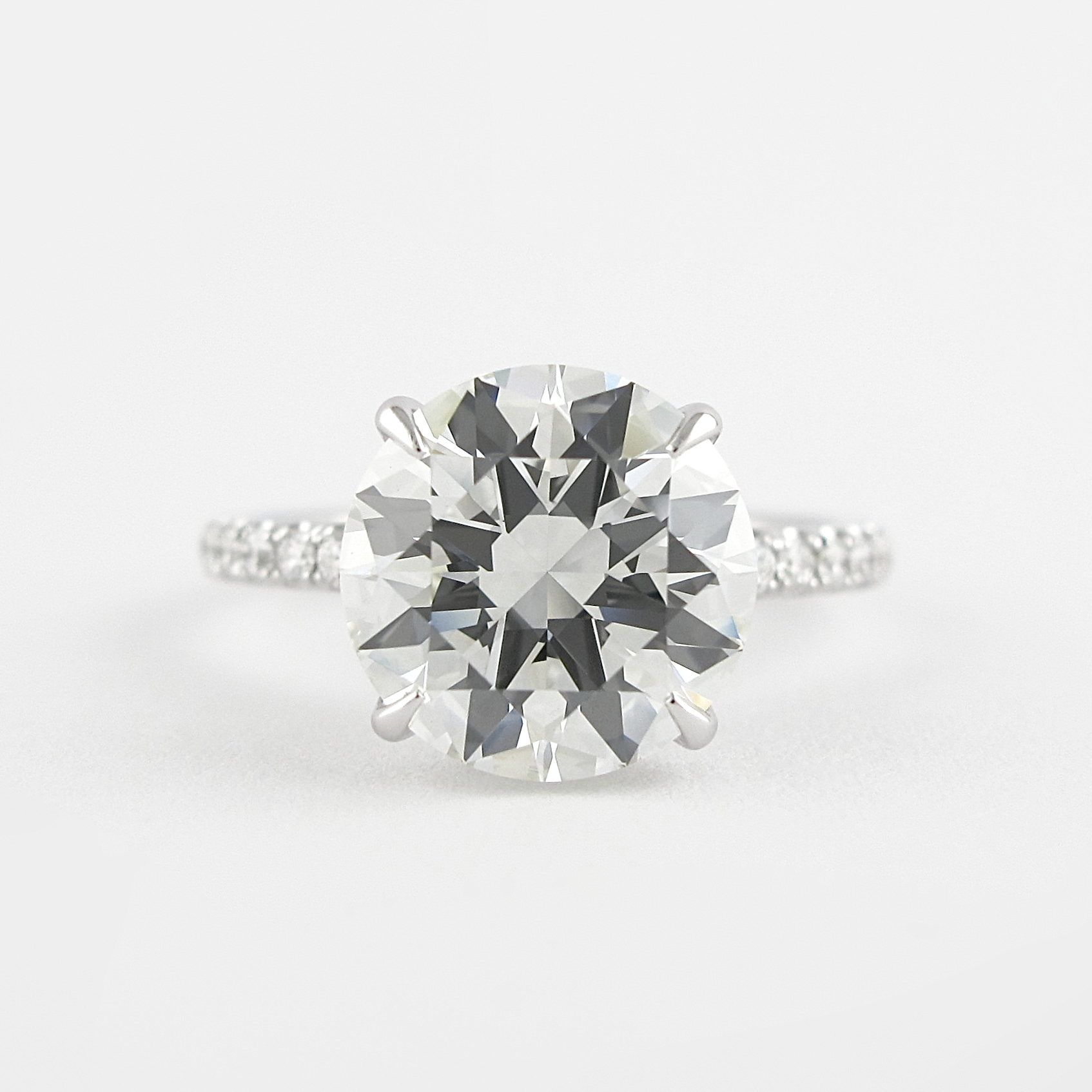 1.50 CT Round Moissanite Pave Engagement Ring