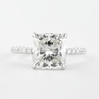 1.80 CT Cushion Cut Moissanite Pave Engagement Ring