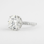 1.50 CT Round Moissanite Pave Engagement Ring